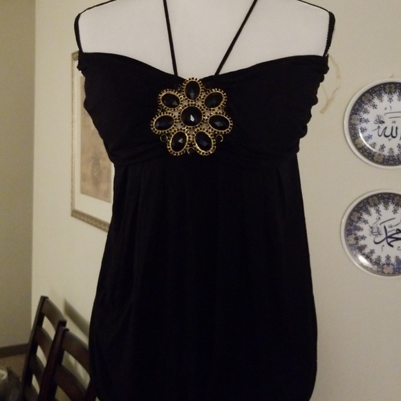 STRAPLESS  BLACK BLOUSE - Picture 3 of 5